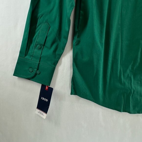 Izod Boys XL 18-20 Button-Down Shirt Stretch Cotton Long Sleeve Collared Green - Picture 7 of 10